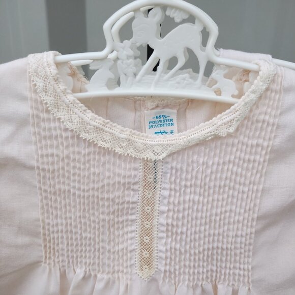 Vintage Feltman Brothers Pale Pink Embroidered Dress & Slip Size 9 months - Picture 2 of 8